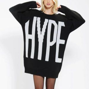 Insight HYPE Black + White Intarsia Knit Sweater Dress Size 8